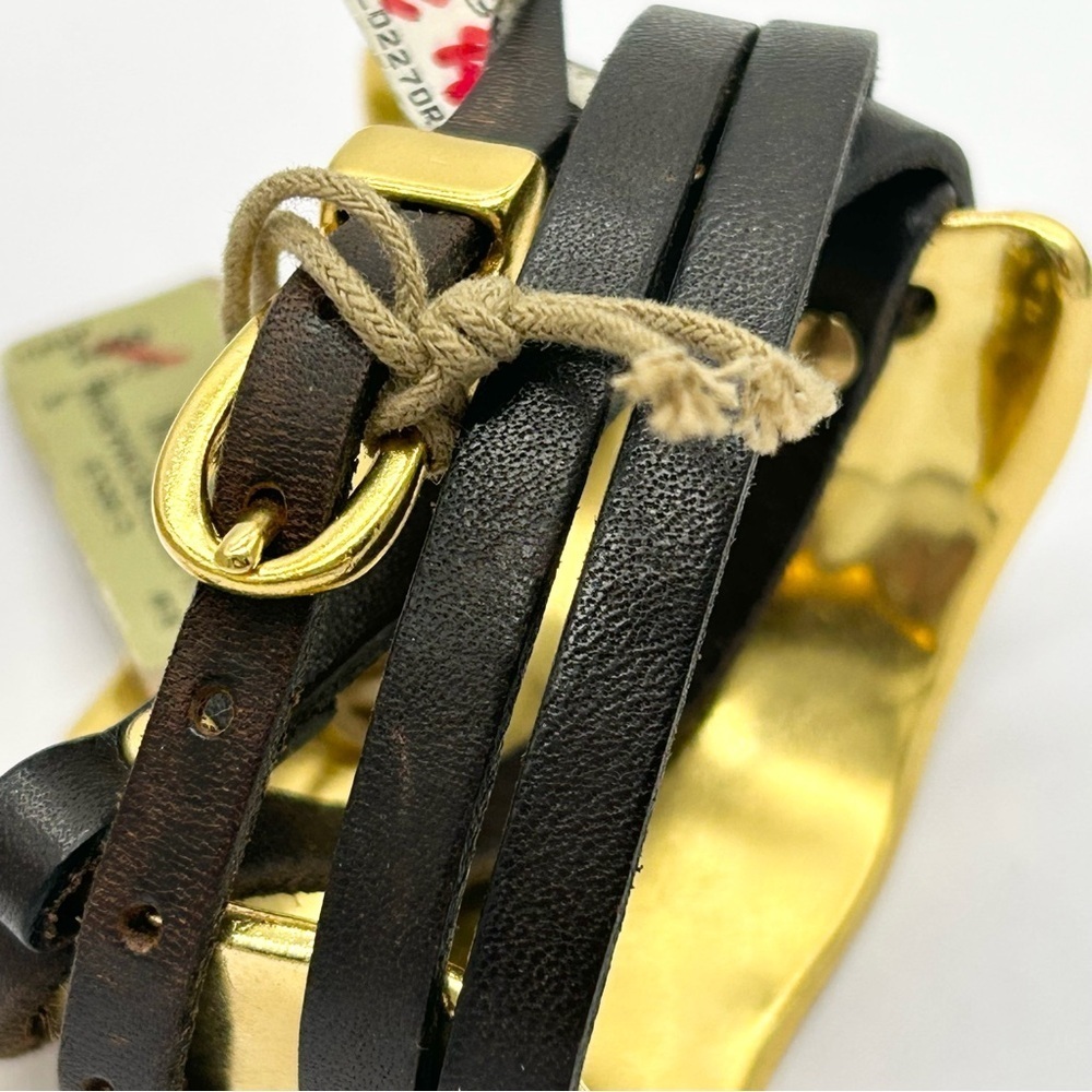 Uno de 50 Ibiza Gold Leather Wrap Cuff Bracelet NWT - Picture 3 of 5